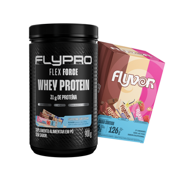 Whey Flex Force + Caixa Saborizante Flyvor Sabor Misto