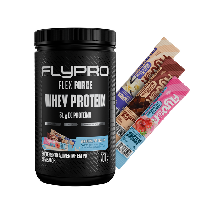 Whey Flex Force + Caixa Saborizante Flyvor Sabor Misto