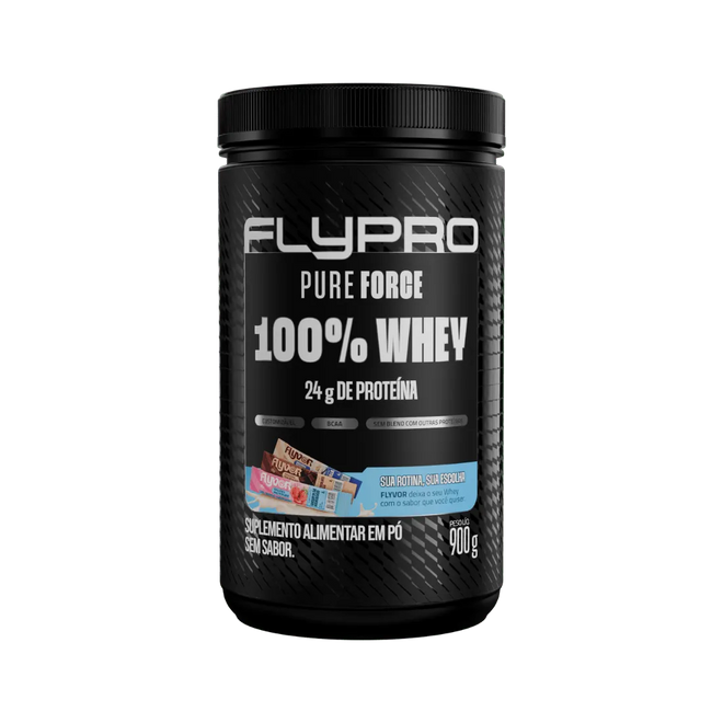 Whey Pure Force + Caixa Saborizante FLYVOR Sabor Vanilla