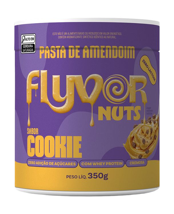 Pasta de Amendoim FlyvorNut Sabor Cookies'n Cream 350g