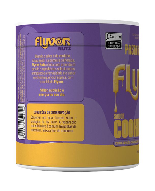 Pasta de Amendoim FlyvorNut Sabor Cookies'n Cream 350g