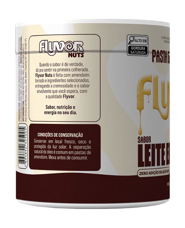 Pasta de Amendoim FlyvorNut Sabor Leite em pó 350g