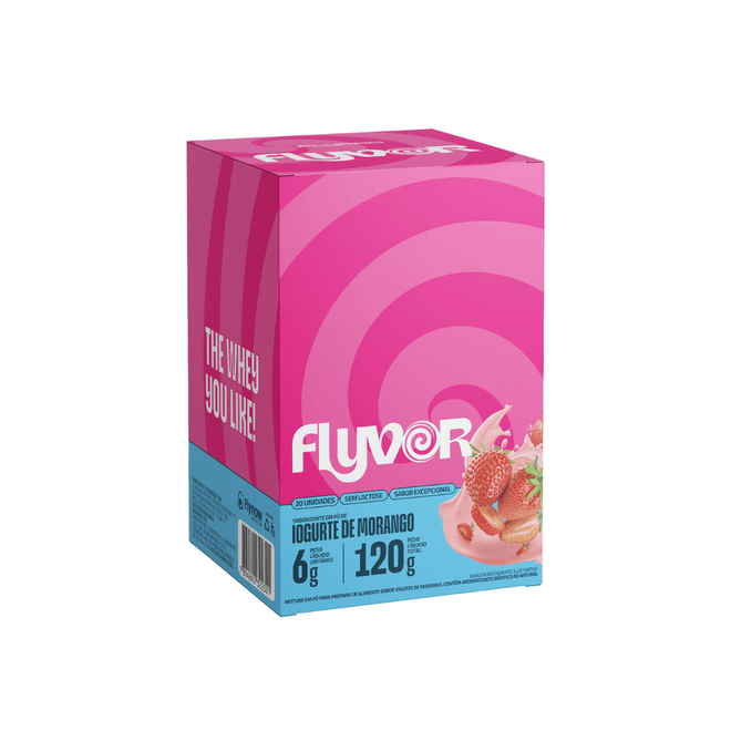 Caixa de Flyvor Sabor Iogurte de Morango Embalagem com 20 Sticks (Doses)