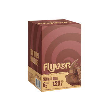 Caixa de Flyvor Sabor Chocolate Belga Embalagem com 20 Sticks (Doses)
